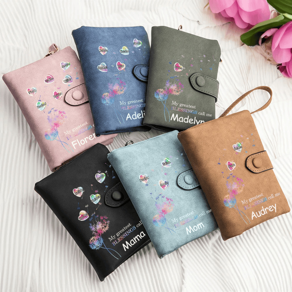 Portafoglio polso donna con cuori e dedica alla mamma 4 Portafoglio polso donna con cuori e dedica alla mamma