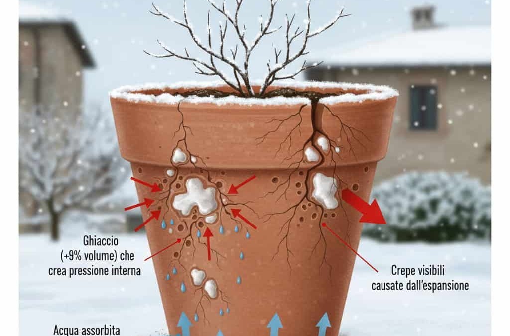 Perché i vasi da fiori si crepano in inverno