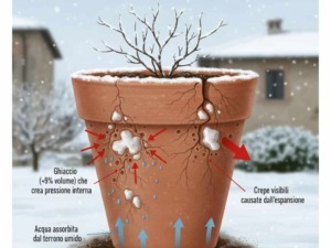 Perché i vasi da fiori si crepano in inverno