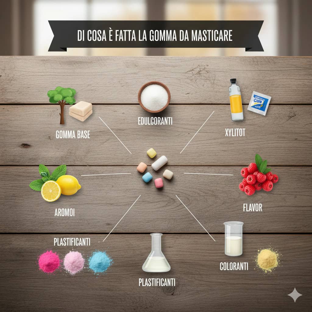 Di cosa è fatta la gomma da masticare: Componenti chimici della gomma da masticare