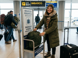 Volo in aeroporto con bagaglio a mano