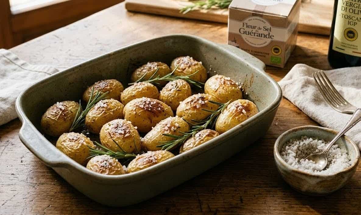 patate novelle al forno con rosmarino e sale di Guérande