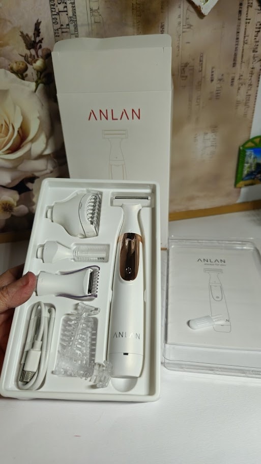 ANLAN 4 in 1 rasoio elettrico donna con accessori per depilazione