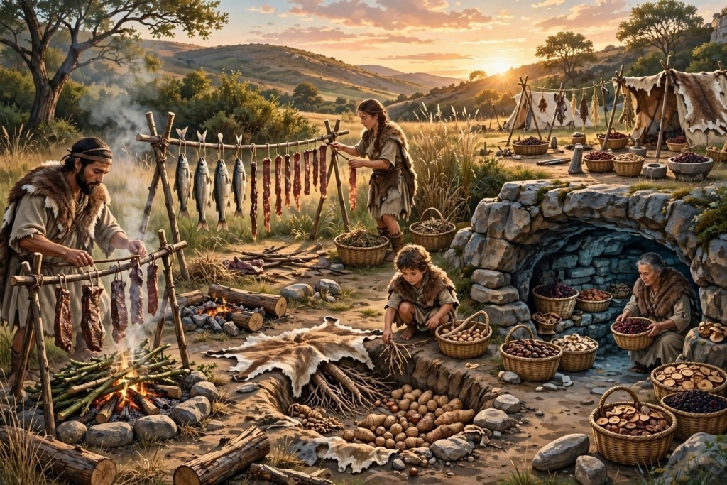 Come si conservava il cibo nella Preistoria tecniche essiccazione affumicatura