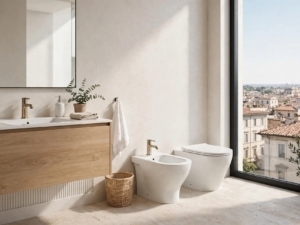 Bagno moderno italiano con bidet