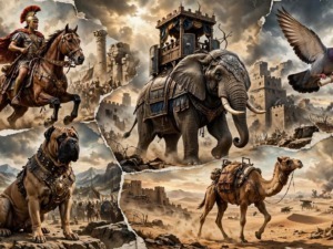 animali in guerra cavalli elefanti cani cammelli piccioni storia tattiche militari