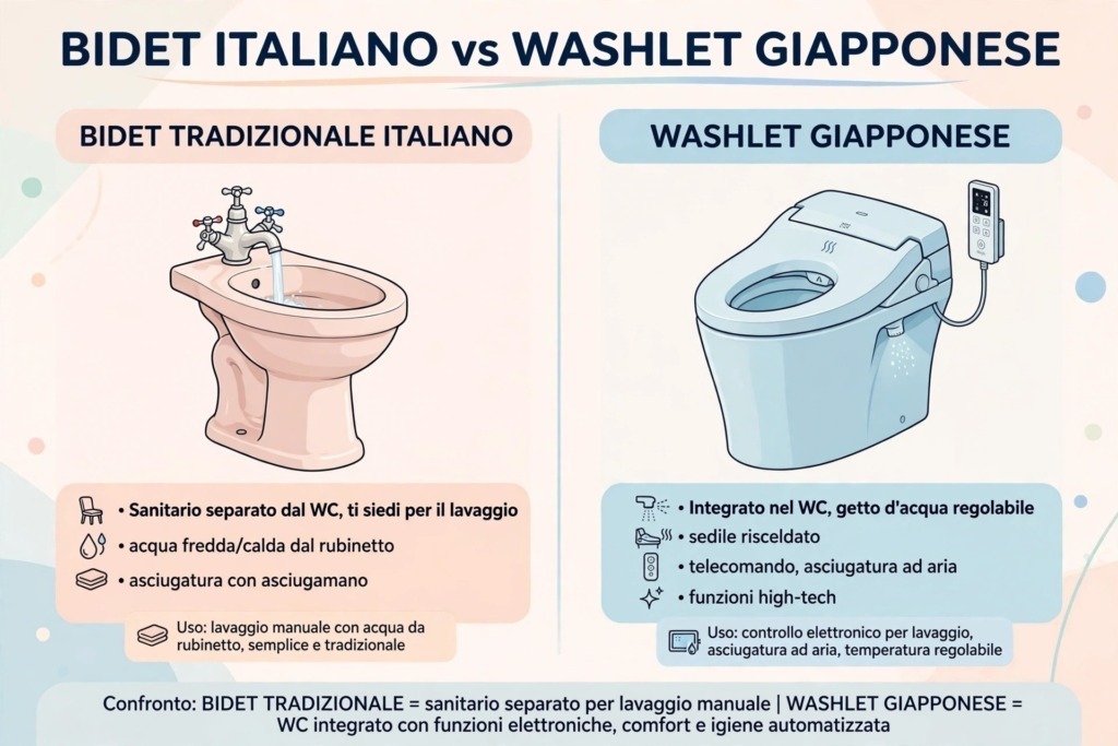 Bidet italiano o washlet giapponese