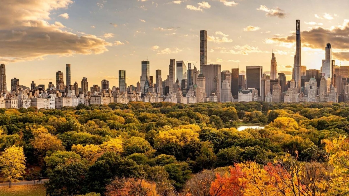 Panoramica dello skyline di Manhattan e Central Park a New York