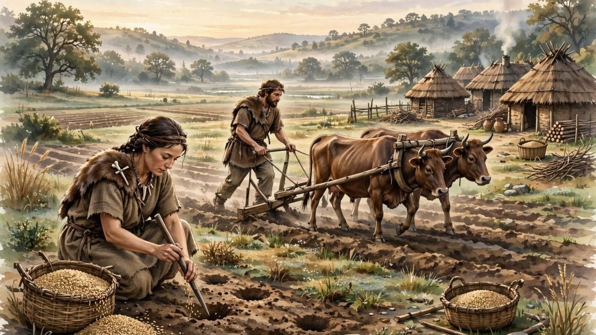 Nascita dell'agricoltura nel Neolitico e coltivazione primitiva