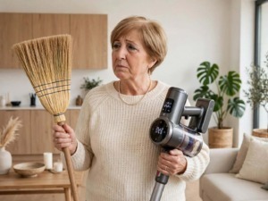 Scopa o aspirapolvere per pulire i pavimenti di casa