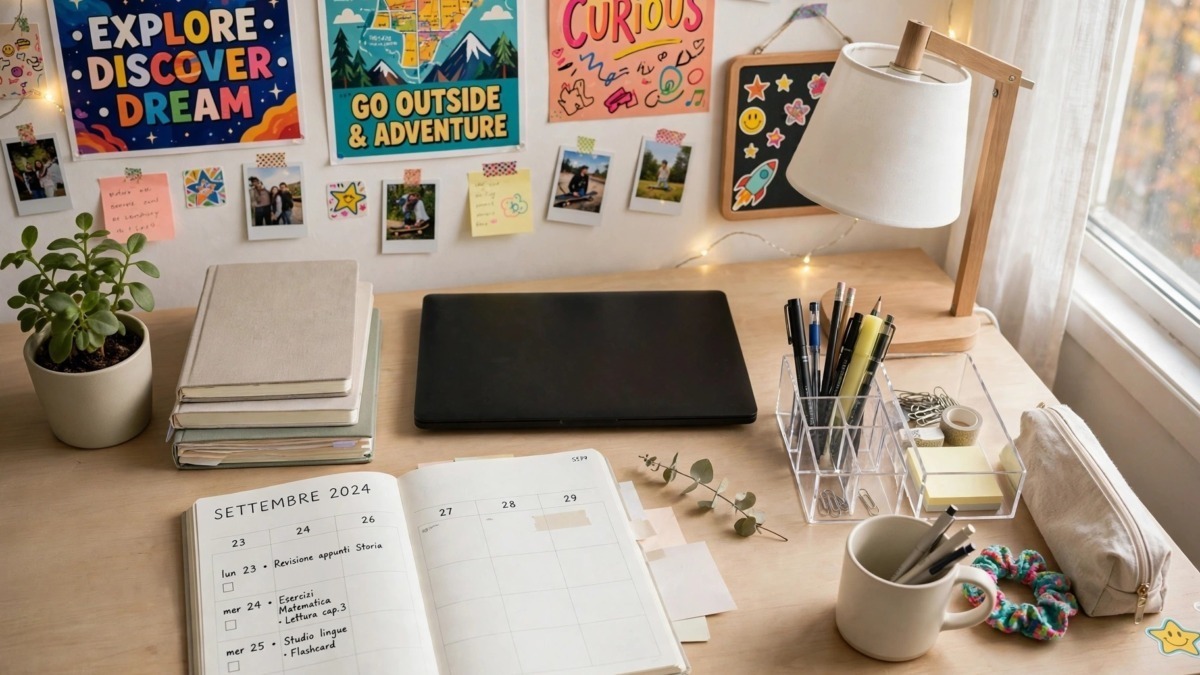 Scrivania ordinata per lo studio