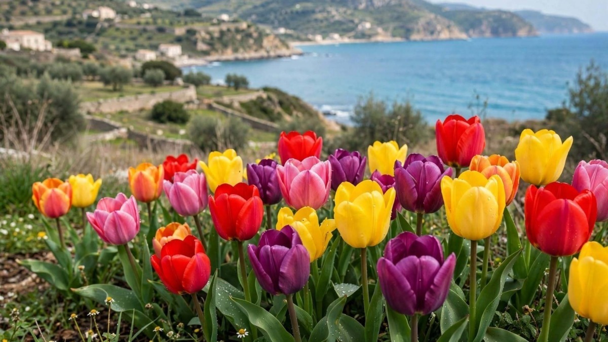 Coltivare tulipani in vaso sul balcone con fiori colorati