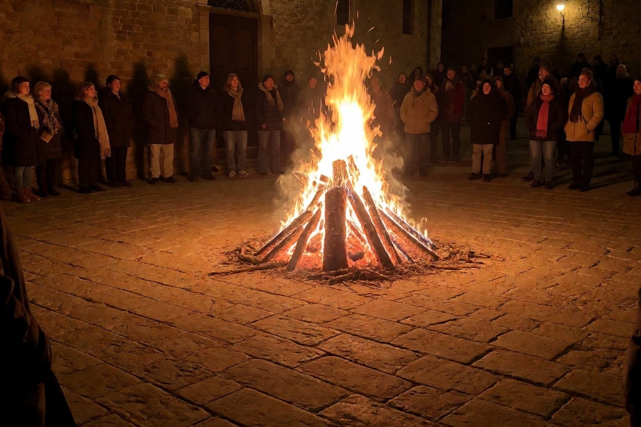 Striano cosa vedere: falò di Sant'Antonio Abate in piazza